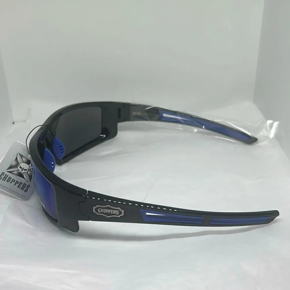 Choppers Model 6765 Wrap Sunglasses UV400 Protection Men’s Biker Style Mirrored
